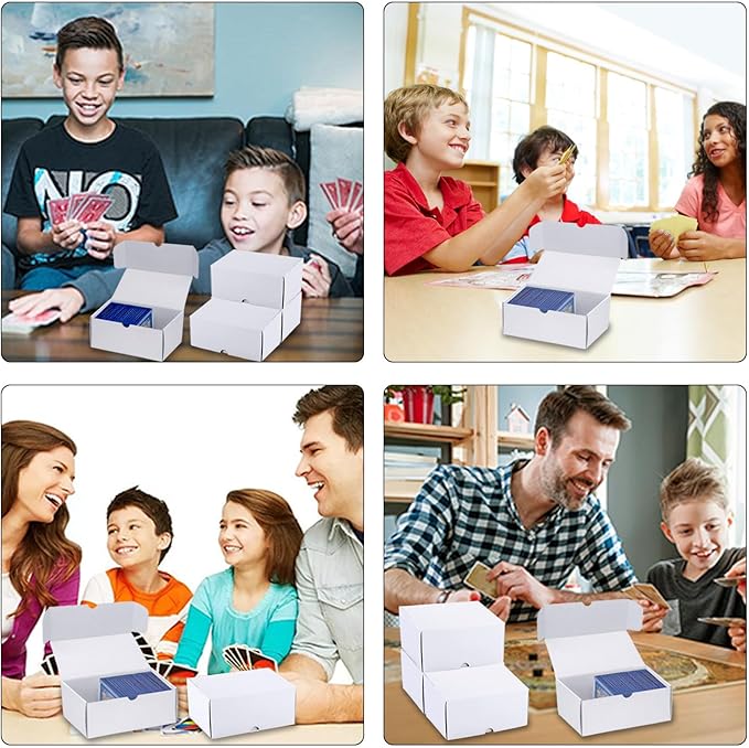 Toploader Trading Card Storage Box, 10-Pack 100 Count White Corrugated Cardboard Bulk Sports Top Loaders Storage Box for TCG/Magic/Mtg Basketball Cards, Collectible Trading Card Organizer