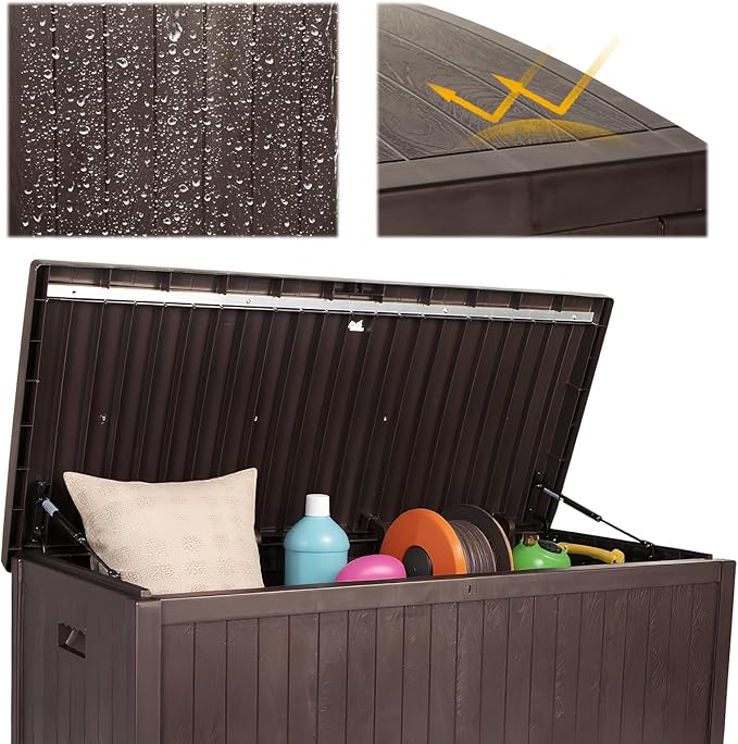Large Outdoor Storage Box UVs-Resistants Outside Storage Box Container Waterproof for Furniture Outdoor Cushions Garden Tools