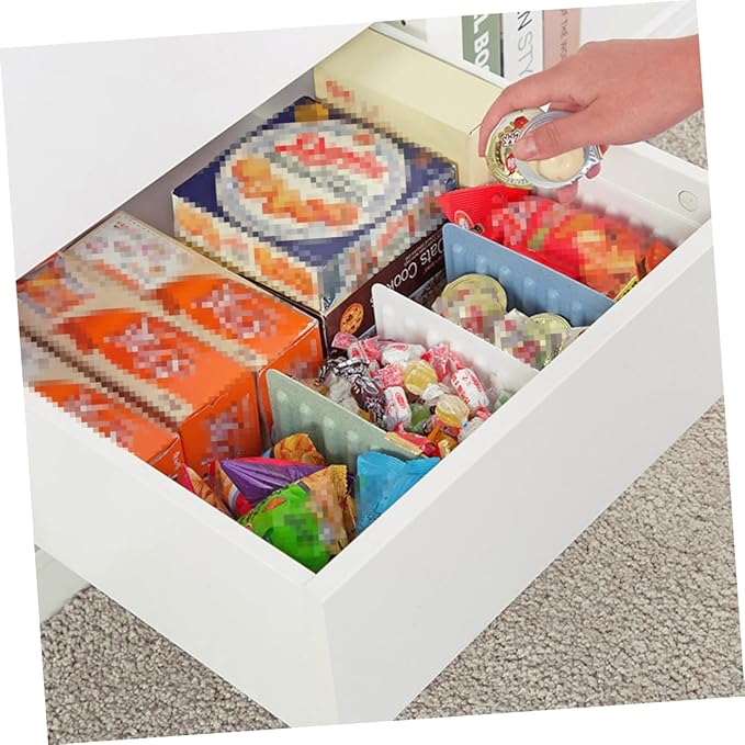 8-Piece PP Drawer Dividers for Refrigerated Food Storage Stackable Kitchen Organizer Adjustable Size for Cabinets and Freezers Random Color