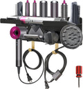 Wall Mount Hair Holder Compatible With Dyson Airwrap and Hair Dryer, Upgraded 2-in-1 Magnetic Dryer Holder Fit for Accessories Nozzles Barrels Brushes