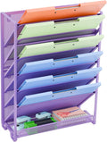 Simple Trending Wall File Organizer, Mesh 7-Tier Vertical Hanging File Holder, Desktop Metal Files Rack for Office and Home, Black