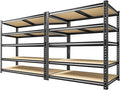 72.2" H Garage Shelves 2230LBS Storage Shelves, 5 Tier Adjustable Metal Shelving, Heavy Duty Shelving for Storage, Basement, Warehouse, Pantry, Kitchen, 35.5" W x 19.5" D x 72.2" H, Black, 2 Pack
