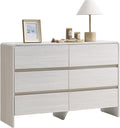AMERLIFE 6 Drawer Dresser for Bedroom, 49" Long Modern Chest of Storage Drawers with Rounded Corners, Anti-Tip Kit, Wood Cabinet Organizer for Closet, Living Room, Nursery, Easy Assembly, White