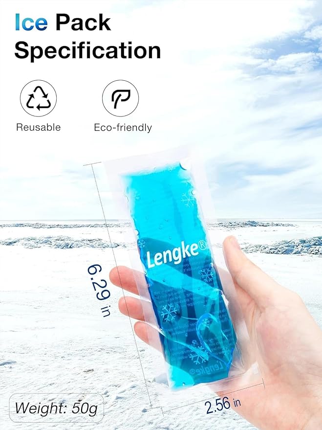 Leng Ke Ice Pack for Insulin Cooler Travel Case TSA Approved - Gel Ice Packs for Diabetic Travel Case and Travel Medicine Organizer,Small Ice Pack for Refrigerated Medicine Travel Case (2 Pack)
