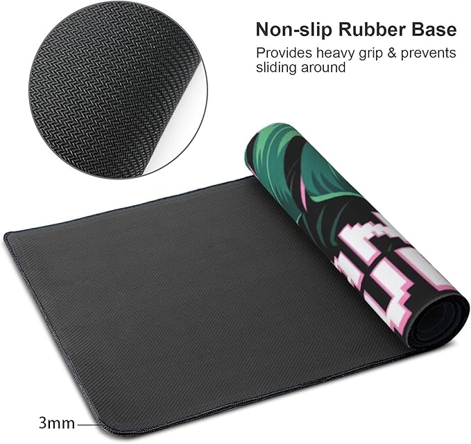 Pixel Plant Power Large Mouse Pad, Cool Gaming Desk Mat, XXL Keyboard Desk Pad Mat for Desktop, 35.4"x15.7" Non-Slip Base Big Mousepad with Stitched Edges