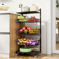 HapiRm Fruit Basket Kitchen Cart - 5 Tier Adjustable Vegetable Storage Rack, Large Capacity Rolling Kitchen Carts on Wheels for Snack Onion and Potato Storage