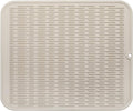 Silicone Dish Drying Mat for Multiple Usage,Easy clean,Eco-friendly,Heat-resistant Silicone Mat for Kitchen Counter or Sink,Refrigerator or Drawer Liner Tapioca 2XL 24 inches x 18 inches