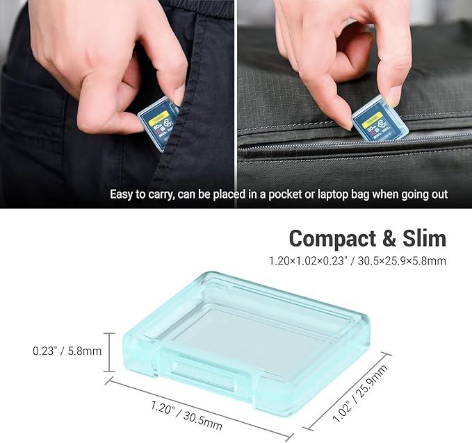 KIWIFOTOS 6 Pack CFexpress Type-A Memory Card Case Translucent with Labels Storage CFA Anti-Shock Card Holder (Case Only)