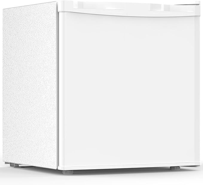 1.6 Cu.ft Mini Fridge with Freezer, Compact Refrigerator, Single Reversible Door, Ultra Quiet, Energy Efficient for Office, Dorm, Bedroom, Apartment, White