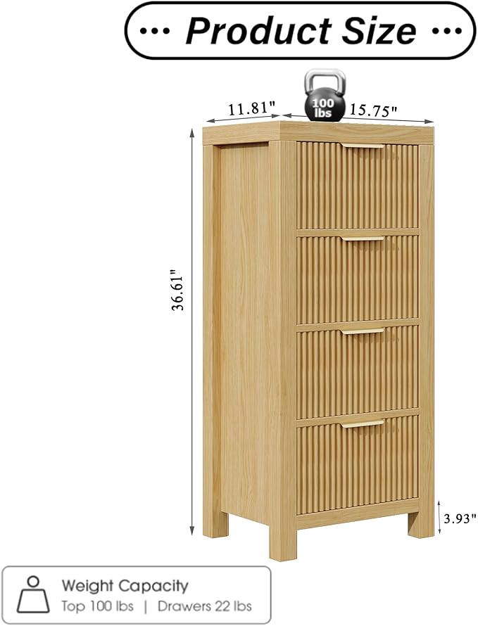 Mid-Century Modern Tall Wooden Dresser with 12 Spacious Drawers, Entryway Storage Chest with Smooth Metal Handles, Bedroom Clothes Organizer for Entryway, Office, and Small Spaces, Natural X3