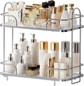 Seoneiro 2 Tier Corner Bathroom Counter Organizer, Cosmetic Skincare ，Bathroom Countertop Perfume Tray Vanity, Kitchen Spice Corner Storage Shelf