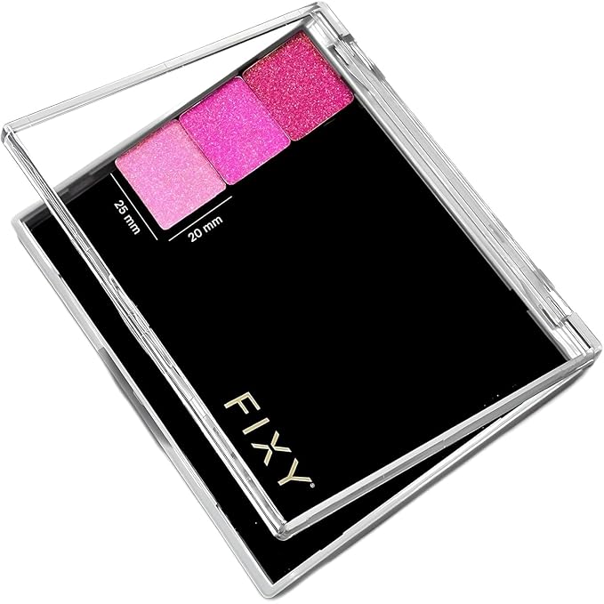 FIXY Empty Magnetic Makeup Palette Set of 2 (4.8"x4.0") with Clear Top – Depot & Declutter Your Makeup | Travel Friendly Empty Palette | Customizable & Portable Organizer For Eyeshadow, Blush & More