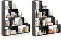 Tangkula 4-Tier Stepped Bookshelf, Freestanding 6 Cubes Ladder Bookcase with Anti-Tipping Kits, 64" Tall Modern Wooden Storage Display Rack for Home Office Living Room Study (2, Black)