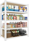 PrimeZone 28" W x 12" D x 59" H Closet Storage Shelves - 5 Tier White Metal Connector Shelving, Adjustable Heavy Duty Garage Shelves, Utility Rack Organizer Shelf for Kitchen Pantry Closet Garage