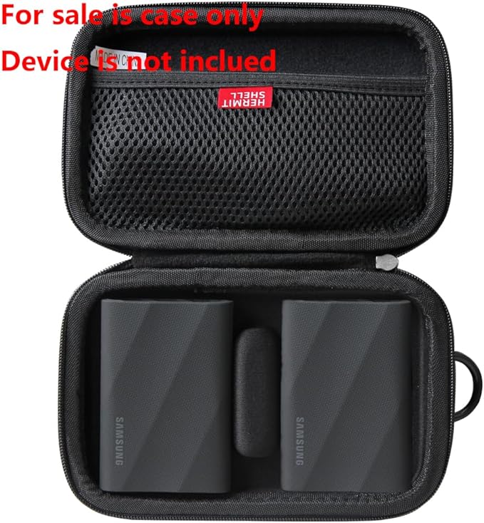 Hermitshell Hard Travel Case for Samsung T9 Portable SSD 2TB / 4TB / 1TB (Black, Case for 2 Hard Drives)