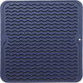 Silicone Dish Drying Mat for Multiple Usage,Easy clean,Eco-friendly,Heat-resistant Silicone Mat for Kitchen Counter or Sink,Refrigerator or Drawer liner Navy Blue M 12 inches x 12 inches