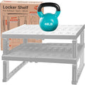 Locker Organizer Shelf， Adjustable Width and Height, Ideal Locker for School, Office, and Gym Lockers… (White 2 Pack New Version)