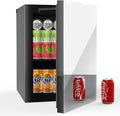 24 Cans/20L Beverage Refrigerator Cooler and Skincare Mini Fridge with Mirrored Front Door & Temperature Control, Countertop Small Fridge for Soda, Beer and Cosmetics, Skincare