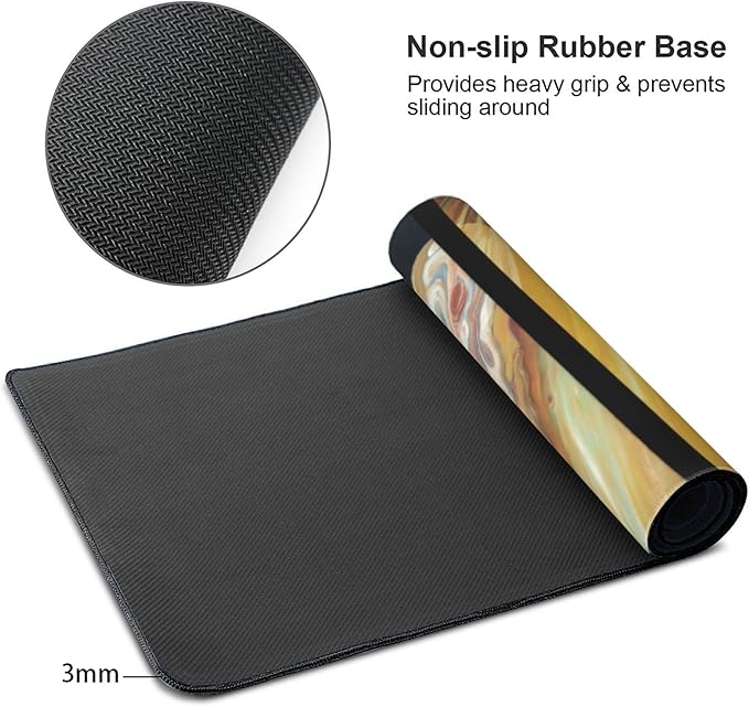Cosmic Planet Large Mouse Pad, Vintage Aesthetic Gaming Desk Mat, XXL Keyboard Desk Pad Mat for Desktop, 35.4"x15.7" Non-Slip Base Big Mousepad with Stitched Edges