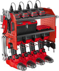 Power Tool Organizer Wall Mount with Charging Station, Drill Holder, Adjustable Layers, Heavy Duty Garage Tool Organizer Storage with 8 Outlet Power Strip, Christmas Gifts for Men, Dad, Husband