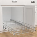 Pull Out Cabinet Organizer (13.4" W x 21" D), Put Out Shelves for Kitchen Cabinets, Roll Out Drawers Heavy-Duty Metal Sliding Shelf, Bottom Mount