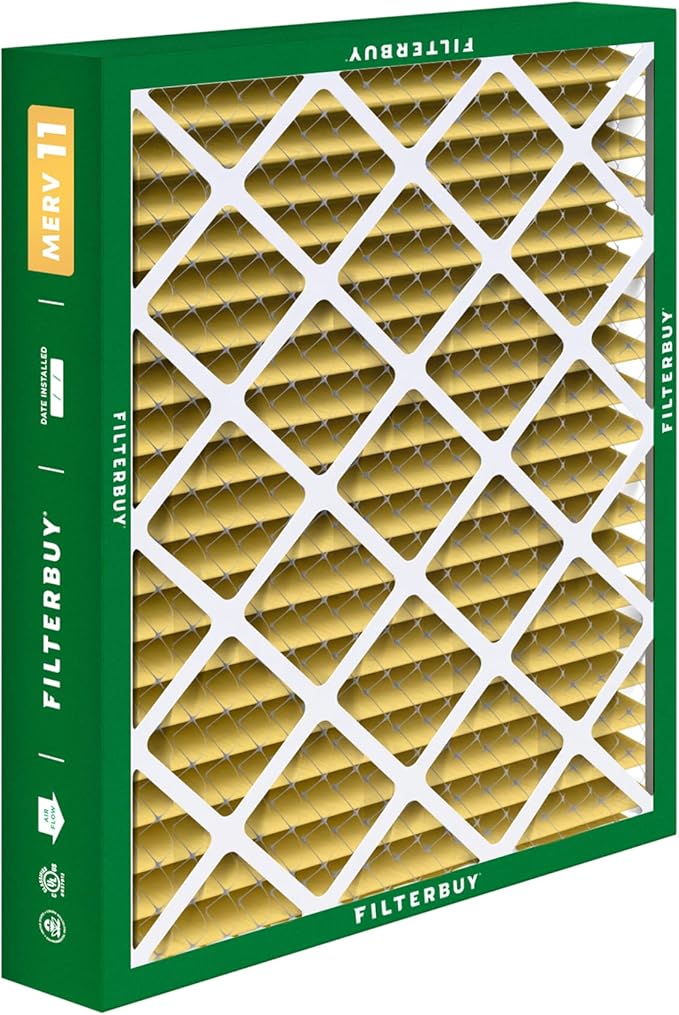Filterbuy 20x20x5 Air Filter MERV 11 Superior Pet & Allergy Defense (4-Pack), Pleated HVAC AC Furnace Filters for Honeywell FC100A1011, Lennox X0585, and More (Actual Size: 19.63 x 19.88 x 4.38)