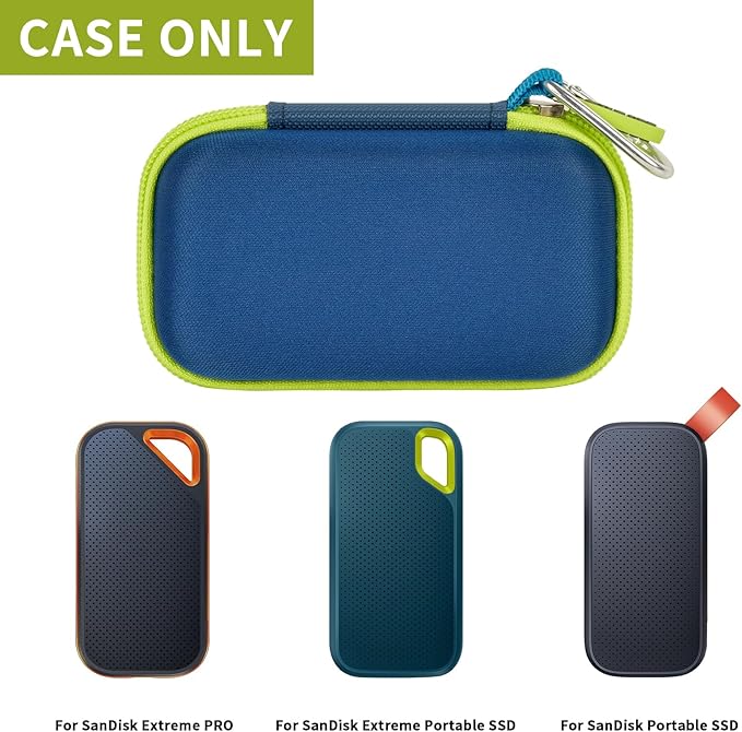 Hard Case Compatible with SanDisk Extreme PRO 500GB 1TB 2TB 4TB Portable External SSD. Carrying Travel Holder for Crucial X8 Solid State Drive (Box Only)-Navy Blue