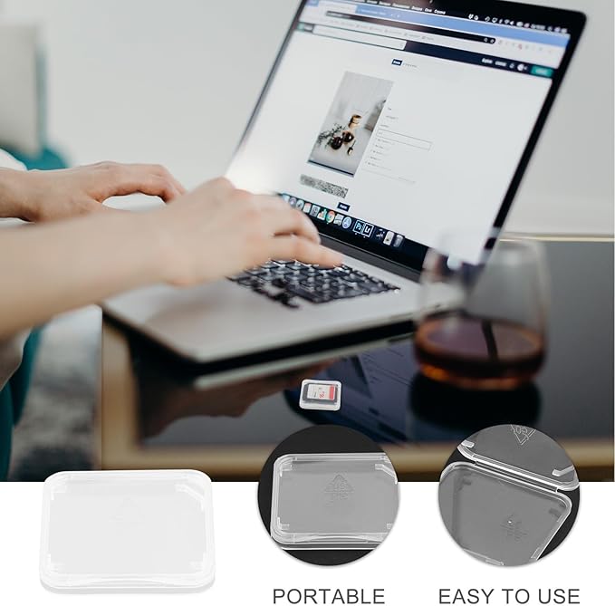 BESPORTBLE Transparent Memory Card Storage Boxes PP Material Memory Card Holders Lightweight Small Organizers with Stay-Put Latch for Sim and Jewelry Storage