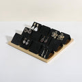 GemeShou Golden coated earring display stand for selling, velvet stud earring holder for jewelry display, Jewlery earring storage organizer tray, studs holder jewelry organizer【Earring holder-Black】