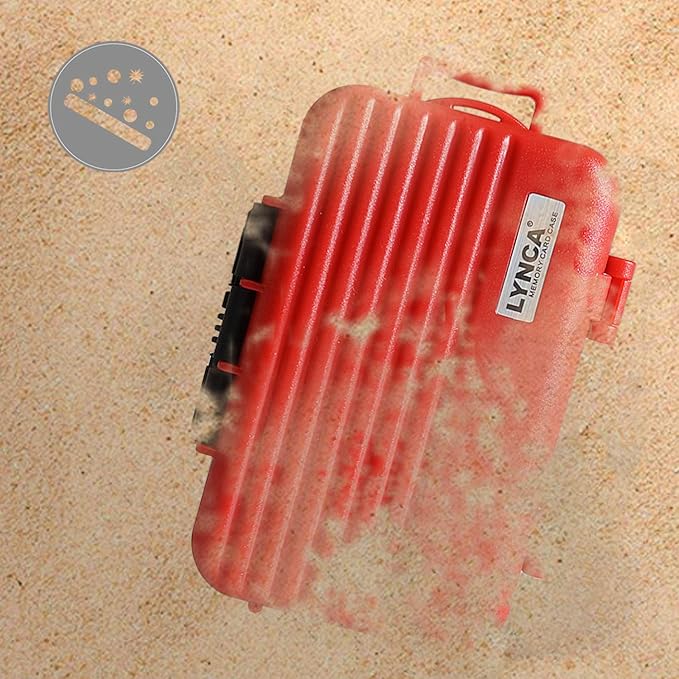 LYNCA 24 Slots Camera Memory Card Case Holder Water-Resistant Anti-Shock SD Card Case Holder Wallet for 8 SD Cards 4 CF Cards 12 Micro SD/TF Cards Storage Box, Compact Memory Cards Wallet (Red)