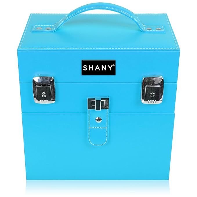 SHANY Color Matters - Makeup Travel Case Nail Accessories Organizer and Makeup Train Case - Makeup Storage Box - Vicious Blue
