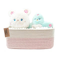 COMFY-HOMI 13" x 8.5" x 5.1" Storage Baskets for Organizing | Cotton Rope Woven Basket | Toy Storage Bin Box | Basket for Shelves, Closet Organizer Bin, Decorative Closet Shelf, 1 Pack, white/pink