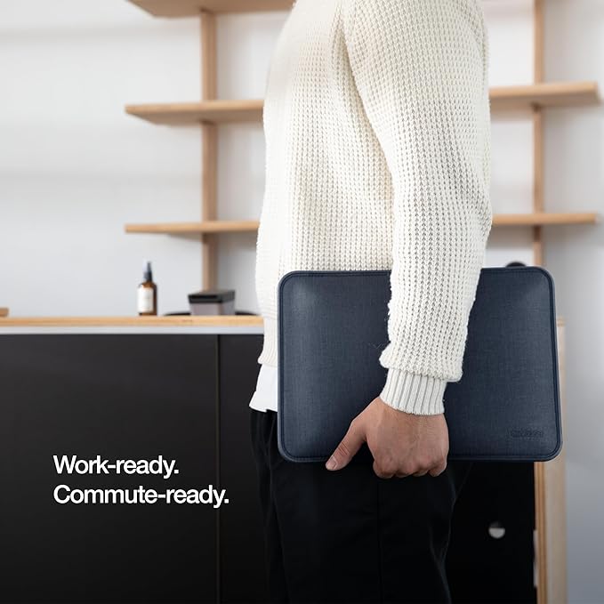 Incase ICON Sleeve with Woolenex - MacBook Air 13 inch Case - 2025, 2024, 2023, 2022, M4, M3, M2 - Fitted MacBook Case, Laptop Sleeve, Hard Cover, Durable, Lightweight - Heather Navy