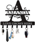 Personalized Key Holder for Wall, Custom Name Key Hooks for Wall Organizer, Customized Anniversary Housewarming Gifts Key Rack Wall Mount for Front Door Hallway Bedroom Decor