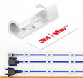 Cable Clips with Strong Self-Adhesive, XIAOXI Cord Organizer Cable Management Organizing Cords Wire for Car, Home and Office - 20 Pcs (White)