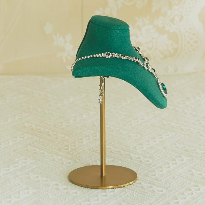 Necklace Display Stand For Selling Velvet Chain Jewelry Bust Holder Organizer With Stainless Steel Stand Jewelry Display