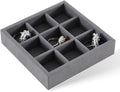 Dark Blue Jewelry Display Tray Ring Necklace Earring Bangle Organizer Multifunctional Storage Case for Jewelry Showcase (Small 9 Grids Tray)