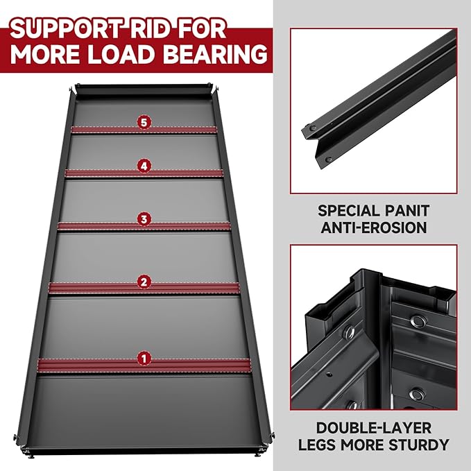 5-Tier 60" W x 24" D x 72" H Garage Shelving Units 3000LBS Shelves Garage Heavy Duty Metal Shelf Unit Adjustable Basement Industrial Storage Racks