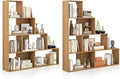 Tangkula 4-Tier Stepped Bookshelf, Freestanding 6 Cubes Ladder Bookcase with Anti-Tipping Kits, 64" Tall Modern Wooden Storage Display Rack for Home Office Living Room Study (2, Natural)