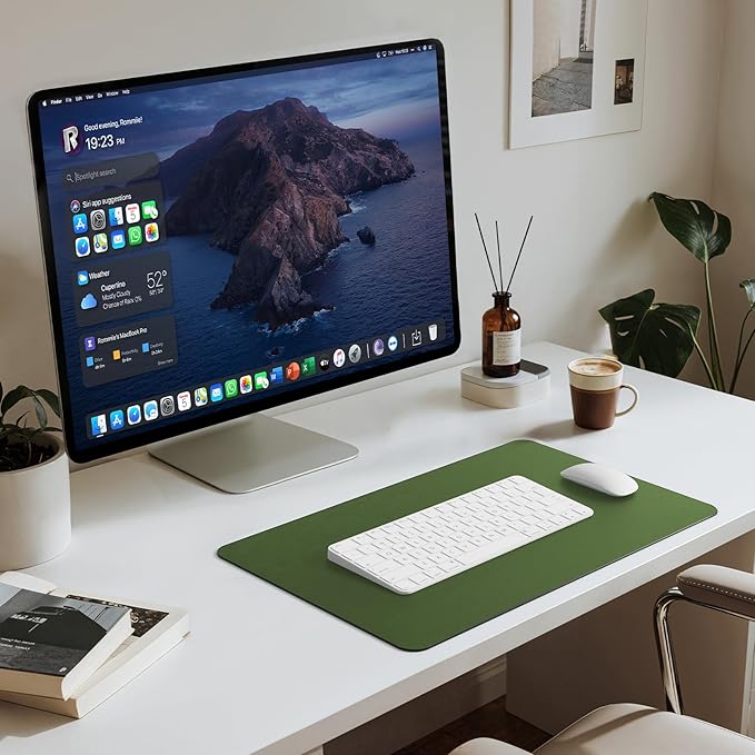Jotsome Leather Desk Pad Mat, Non-Slip Desk Blotter Pad - Desk Protector for Office, Home, Lap Desk, Laptop, and Desktop, Gift for The Holidays or Christmas (Forest Green, 17" x 12")