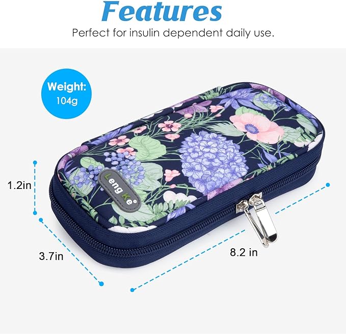 YOUSHARES Insulin Cooler Travel Case - Diabetic Case Insulated Organizer Portable Cooling Bag for Insulin Pen and Medication Diabetic Care Supplies with 2 TSA Approved Ice Pack