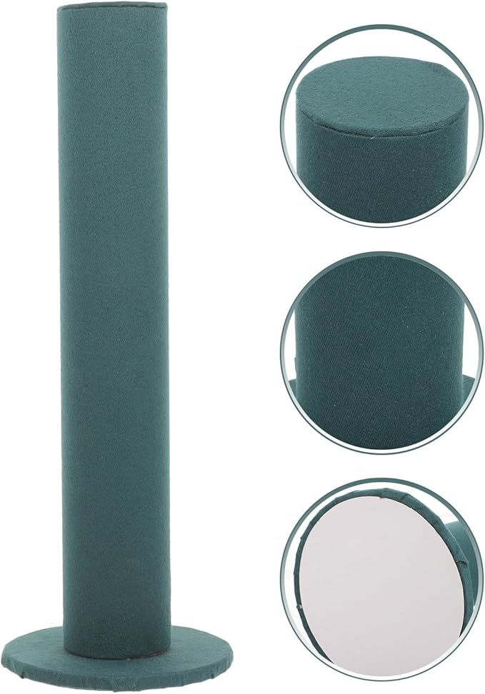 Velvet Vertical Tower Scrunchie Holder Stand Hair Tie Organizer Headband Storage Rack for Jewelry Watches Green Design for Bedroom and Store Display