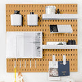 Pegboard Combination Kit for Wall Organizer, Wall Mounted Peg Board Kits for Kitchen, Bedroom, Office, &Bathroom, 4 Pieces White Pegboards and 14 Accessories, 22" x 22"