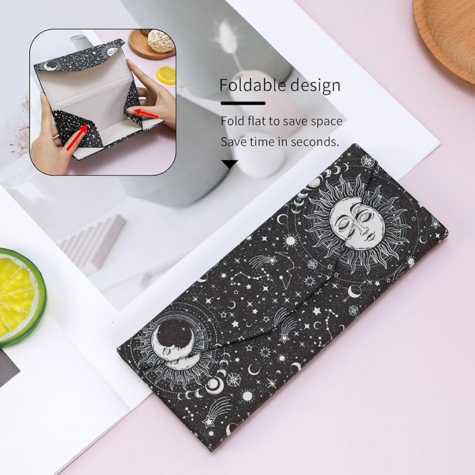 Foldable Glasses Case, Magnetic PU Leahter Sunglasses Case, Cute Hard Shell Folding Eyeglass Cases for Women Kids
