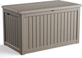 280 Gallon Outdoor Storage Box, Large Resin Deck Box for Patio Cushions, Garden Tools, Pool Accessories, Waterproof and Lockable Design, Storage Bench for Backyard & Deck(Gray)