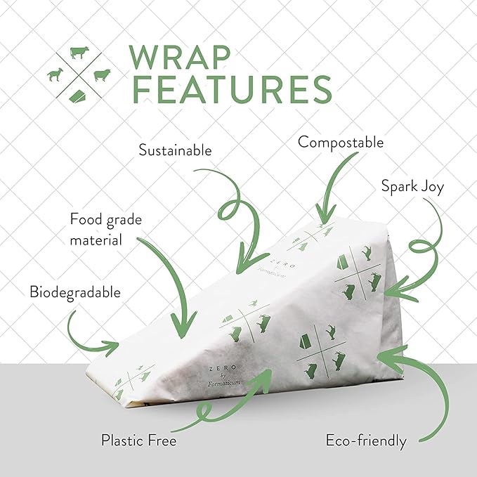 Formaticum 30-Pack Zero Cheese Storage Paper, Compostable, Biodegradable, and Plastic-Free Paper to Keep Cheese and Charcuterie Fresh, Kitchen Organization 9 x 13 Inches