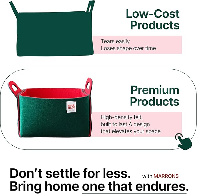 Collapsible Felt Redchoco Storage Bin Small 7.1"x5.1"x5.1" – Foldable Basket with Handles for Closet, Toy Storage, Laundry Room Organization, Decorative Storage Baskets for Shelves, Nursery