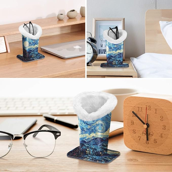 Fintie Plush Lined Eyeglasses Holder, Glasses Stand Case, Anti-scratch Glasses Storage Organizer for Desk, Nightstand, Office