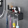 Toothbrush Holders for bathrooms, Toothbrush Holders Wall Mounted, Self-Adhesive Aluminum Toothbrush Organizer, Family-, Storing toothbrushes, Razors, Combs and ot(Titanium Gray)
