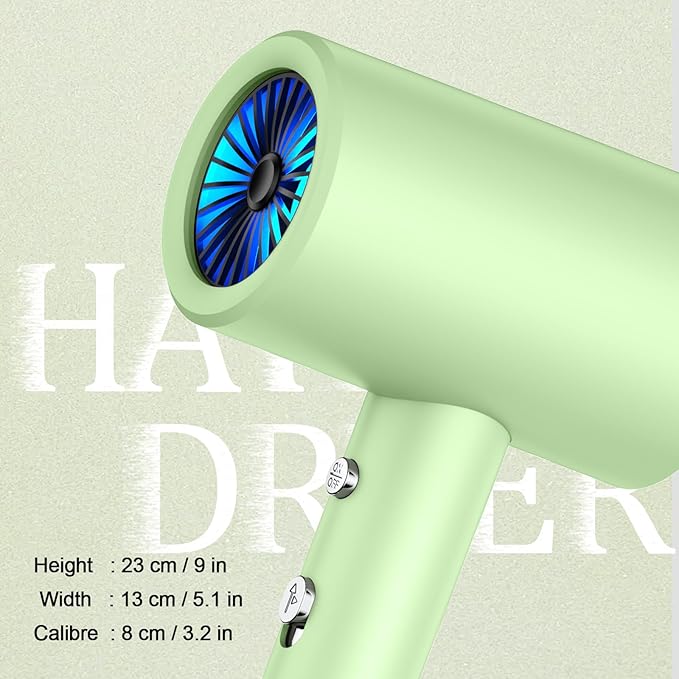 Salon Styling Hair Dryer with Wall Holder【Blue Light Negative Ions】 Fast Drying，High Power HairDryer for Home & Travel【Equipped 360 Rotatable Blow Dryer Stand 】 110V Matte Texture - Pearly White